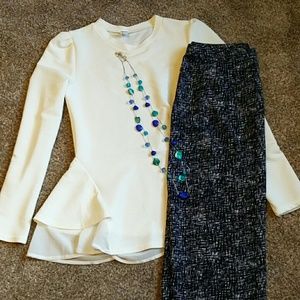 Textured Peplum Top size Large